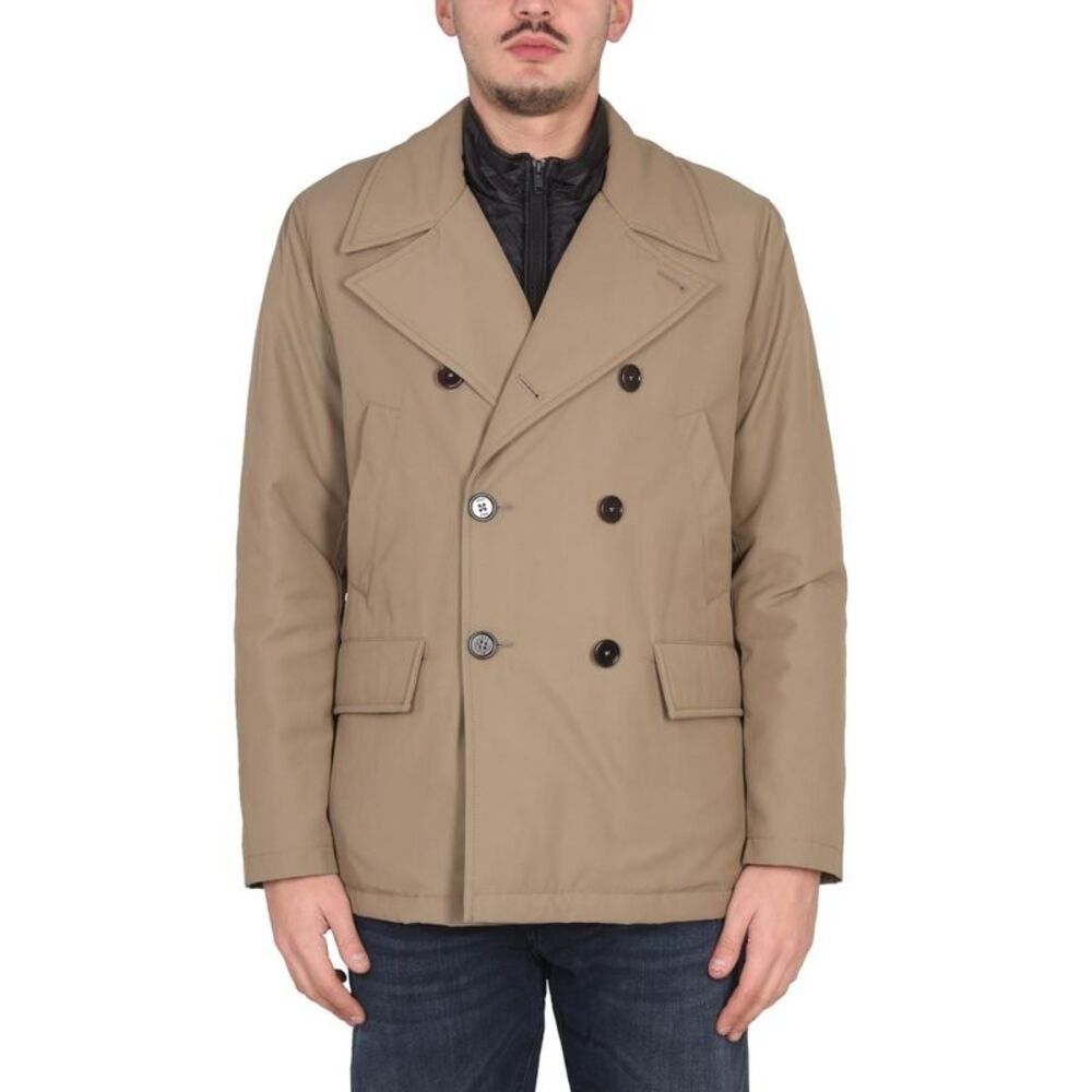 FAY Double-Breasted Wool Blend Jacket Men Beige Outerwear